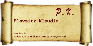 Plavsitz Klaudia névjegykártya